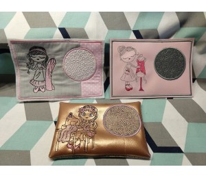 Stickserie ITH - Mug Rugs Sewing Girls